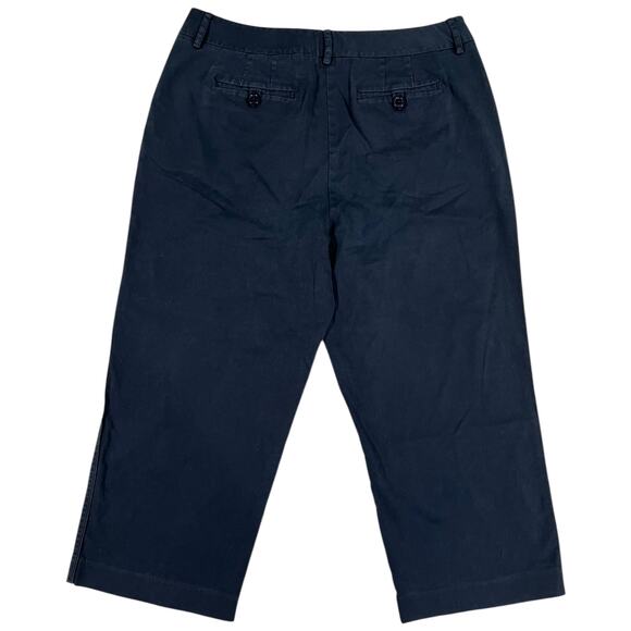 Talbots Stretch Dark Navy Blue Capri Pants Size 14 - Picture 2 of 4